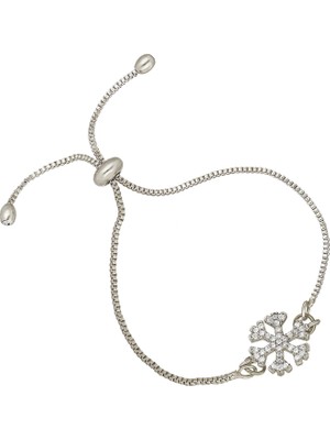 Forentina Gümüş Kaplama Asansörlü Kar Tanesi Bileklik Ps0664