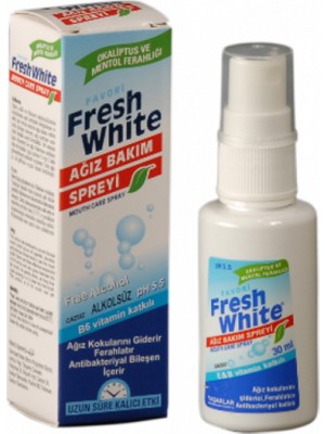 Favori Fresh White Ağız Bakım Spreyi 30 ml Uzun Süreli Ferah Nefes İçin Antibakteriyel Etki