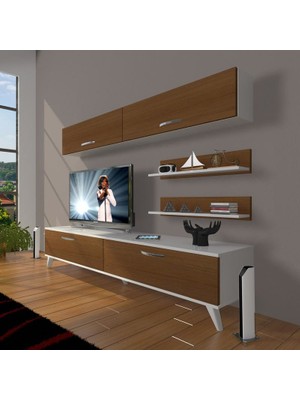 Decoraktiv Eko 5 Slm Std Retro Tv Ünitesi Tv Sehpası Beyaz Ceviz
