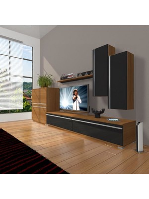 Decoraktiv Eko 6 Mdf Std Tv Ünitesi Tv Sehpası Ceviz Siyah
