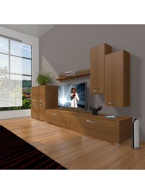 Decoraktiv Eko 6 Slm Std Tv Ünitesi Tv Sehpası Naturel Ceviz