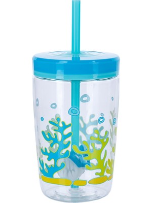 Contigo Bueno Floating Straw Su Matarası Ergonomik Tasarım Koku Yapmaz 470 ml Mavi