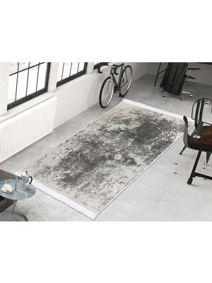 Dekoreko İnci Dijital Saçaklı Yıkanabilir Kaymaz Taban Halı 1898 80 x 200