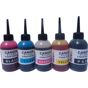 Canon Pixma IP Serisi Yazıcı Uyumlu 5 x 100 ml Mürekkep Seti IP7250 IP8750