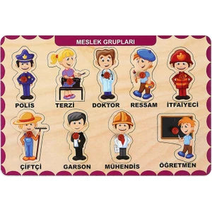 Ahşap Tutmalı Eğitici Yapboz Meslekler