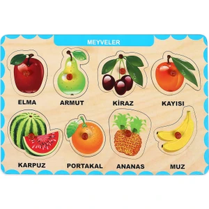Ahşap Tutmalı Eğitici Yapboz Meyveler
