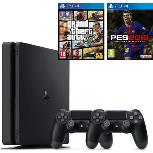 PS4 Slim 500 GB Oyun Konsolu + PS4 Pes 19 + PS4 Gta 5 + 2. Kol