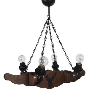 Ceiling 4 Lü Rustik Ahşap Avize