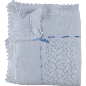 Mızmız Bebe Elyaflı Çiçekli Battaniye Beyaz