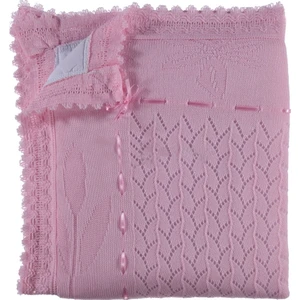 Mızmız Bebe Elyaflı Çiçekli Battaniye Pembe