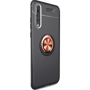 DVR Huawei P20 Pro Silikon Kılıf Ravel Soft Yüzüklü Standlı (Rose Gold)