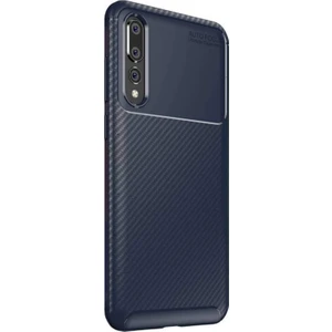 DVR Huawei P20 Pro Silikon Kılıf Ultra Soft Negro Karbon Darbe Emici (Lacivert)