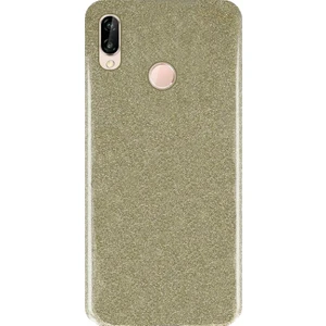 DVR Huawei P20 Lite Kılıf Simli Shining Silikon (Gold)