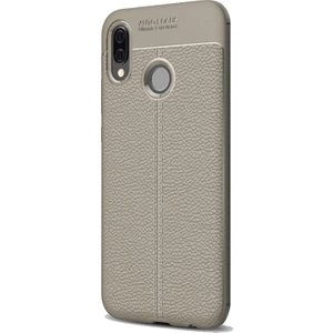 DVR Huawei P20 Lite Kılıf Özel Karbon Niss Deri Görünümlü (Füme)