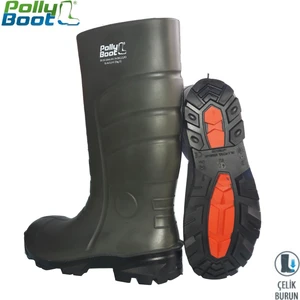 Pollyboot Vega 49 Numara Çelik Burunlu Çizme Poliüratan
