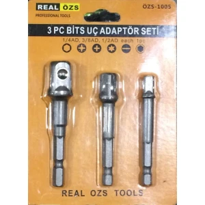 Real Özs 3 Parça Bist Uç Adaptör Seti 1/4 3/8 1/2