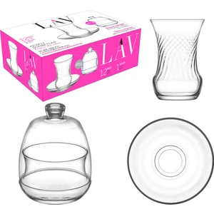 LAV İnci 12 Parça Çay Seti + Şekerlik