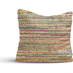 Cici Tasarım Alacalı Zigzag Kilim Desenli Kırlent Kılıfı-42x42