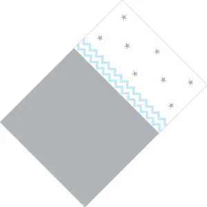 Cici Tasarım Gri Beyaz Zemin Zigzag ve Yıldızlar Erkek Çocuk Tasarımsı-160x230