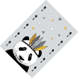 Cici Odam Gri Zemin Panda ve Renkli Üçgenler Erkek Çocuk Odamsı-90x200