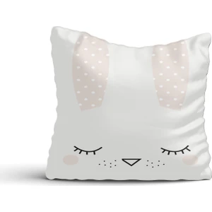 Cici Odam Sevimli Tavşan Silüeti Kırlent Kılıfı-42x42