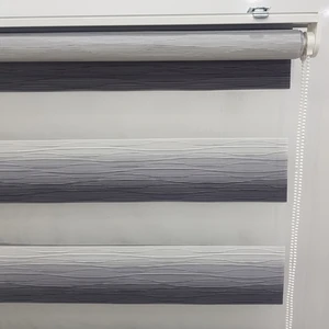 Gri Siyah Renk Geçişli Zebra Perde Etek Oyması Figürlü 100X200