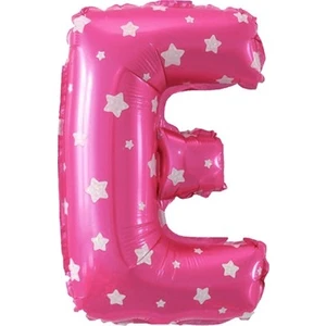 E Harf Pembe Kalp Folyo Balon 40 cm