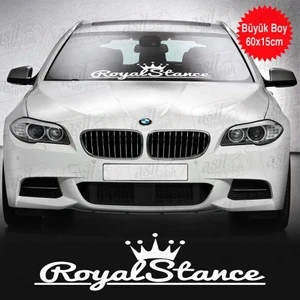 Dizayn Hediye Taçlı Stance Royal Yazılı Beyaz Sticker, Oto, Araba, Araç, Etiket, Aksesuar, Tuning, Modifiye, Arma