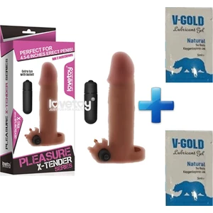 X-Tender 5Cm Dolgulu Penis Kılıfı + 2 Şaset Kaydırıcı Hediye