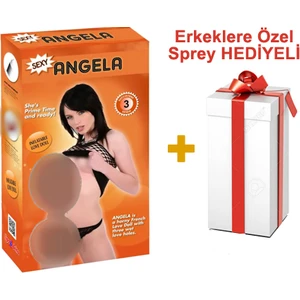 Angela 3 İşlevli Titreşimli Realistik Şişme Bebek + Sprey Hediye