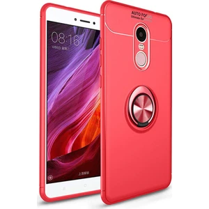 Xiaomi Mi Note 4 / 4X Kılıf Standlı Yüzüklü Mıknatıslı Kılıf Kırmızı
