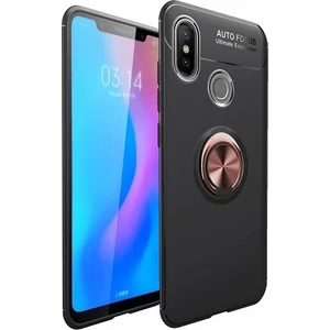 Xiaomi Mi 8 Se Kılıf Standlı Yüzüklü Mıknatıslı Kılıf Siyah
