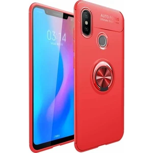 Xiaomi Mi 8 Se Kılıf Standlı Yüzüklü Mıknatıslı Kılıf Kırmızı