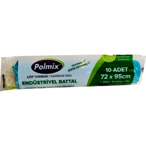 Endüstriyel Battal Çöp Poşeti 72 X 95cm 10 Rulo - 100' Lü