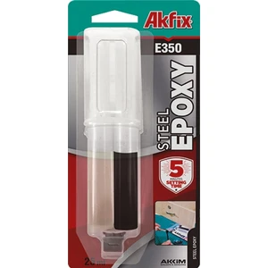 E350 Epoksi Çelik Yapıştırıcı Şırınga 25 ml Siyah