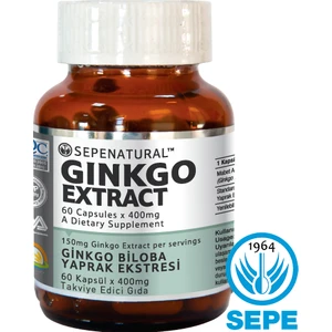 Sepe Natural Ginkgo Biloba Extract Kapsül 60 X 400 mg Ginko Ekstrakt Ekstresi