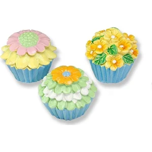 Mutlu Adım 6 Adet Karışık Çiçekli Cupcake Biblo