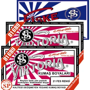 Kumaş Boyası Fes Rengi 2Pk+Fiske Sabitleme  1Pk