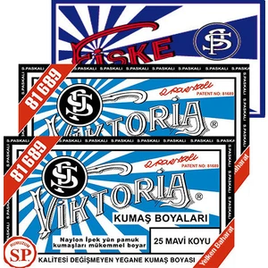 Kumaş Boyası Mavi Koyu 2Pk+Fiske Sabitleme  1Pk