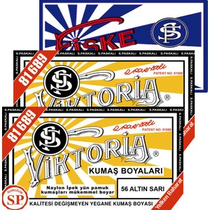 Kumaş Boyası Altın Sarı 2Pk+Fiske Sabitleme  1Pk