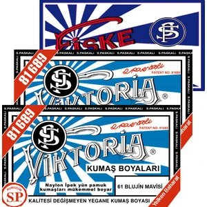 Kumaş Boyası Blujin Mavisi 2Pk+Fiske Sabitleme  1Pk