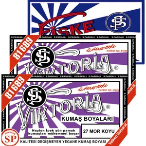 Kumaş Boyası Koyu Mor 2Pk+Fiske Sabitleme  1Pk