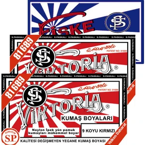 Kumaş Boyası Koyu Kırmızı 2Pk+Fiske Sabitleme  1Pk