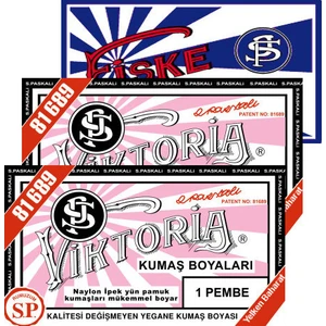 Kumaş Boyası Pembe 2Pk+Fiske Sabitleme  1Pk