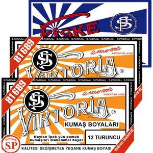 Kumaş Boyası Turuncu 2Pk+Fiske Sabitleme  1Pk