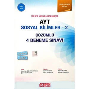 Esen Yayınları AYT Çözümlü 4 Deneme Sosyal Bilimler 2 Mavi Seri