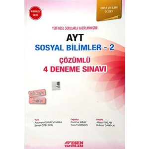 Esen Yayınları AYT Çözümlü 4 Deneme Sosyal Bilimler 2 Kırmızı Seri