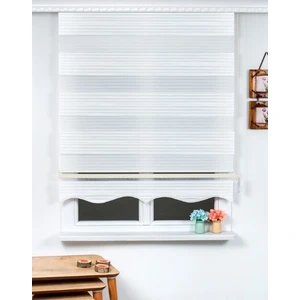 Güneş Perde Beyaz Pliseli Etek Dilimli Zebra 250X200 cm