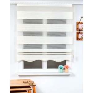 Güneş Perde Brilliant Stor Zebra Perde Ekru Pliseli Etek Dilimli Zebra 60X260 cm