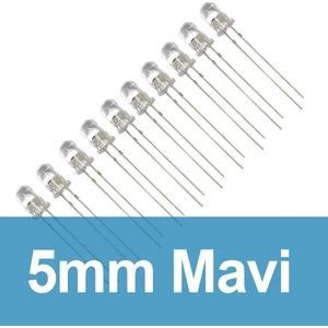 5mm Şeffaf Mavi LED 10 Adet